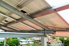 under the solar panels