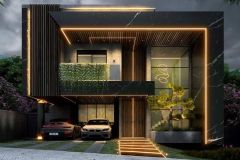 black and brown with futuristic led strip lights