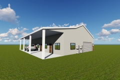 Sanborn pole barn front and side view