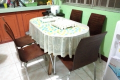 junk office chairs repaired to become dining chairs
