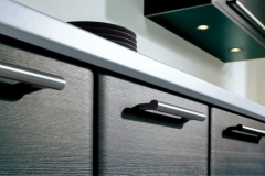 black and grey kitchen cabinets