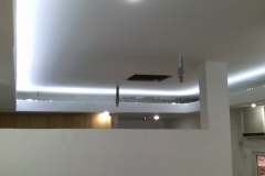 LED strips on ceiling
