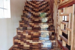 Check out the checkered wooden steps